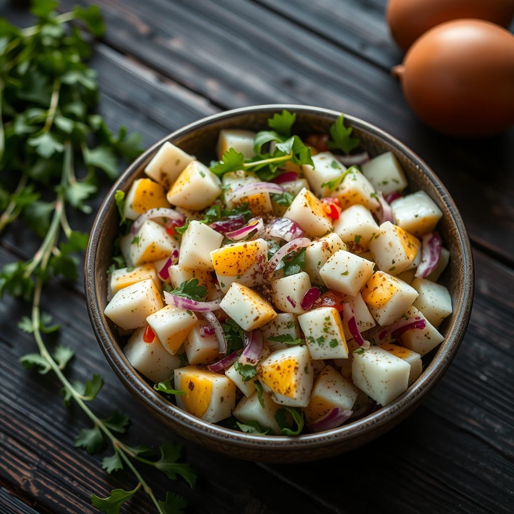 Soğanlı Yumurta Salatası tarifi görseli - 4 kişilik, 76 TL maliyet