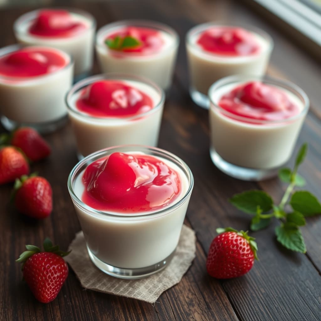 Çilek Soslu Muhallebi tarifi görseli - 6 kişilik, 168 TL maliyet