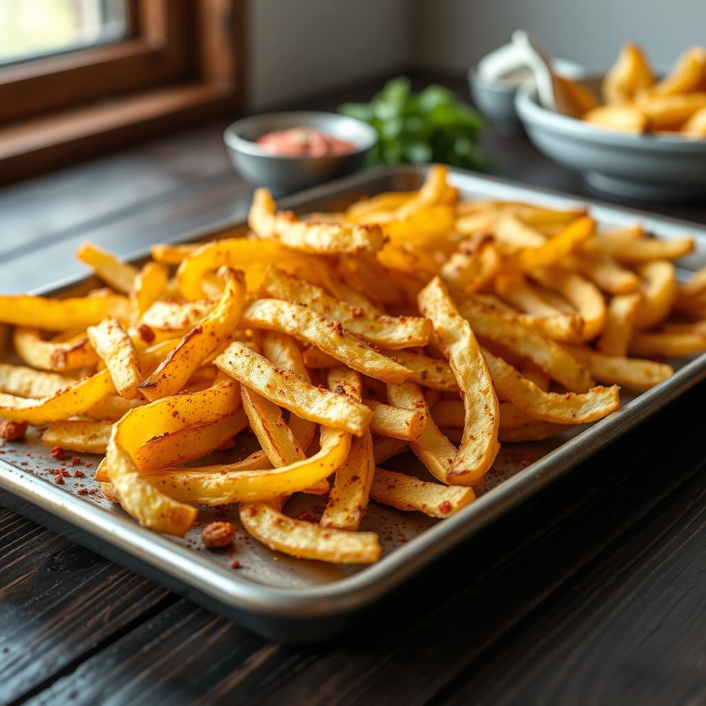 Kajun Baharatlı Fırında Patates Kızartması tarifi görseli - 4 kişilik, 71 TL maliyet