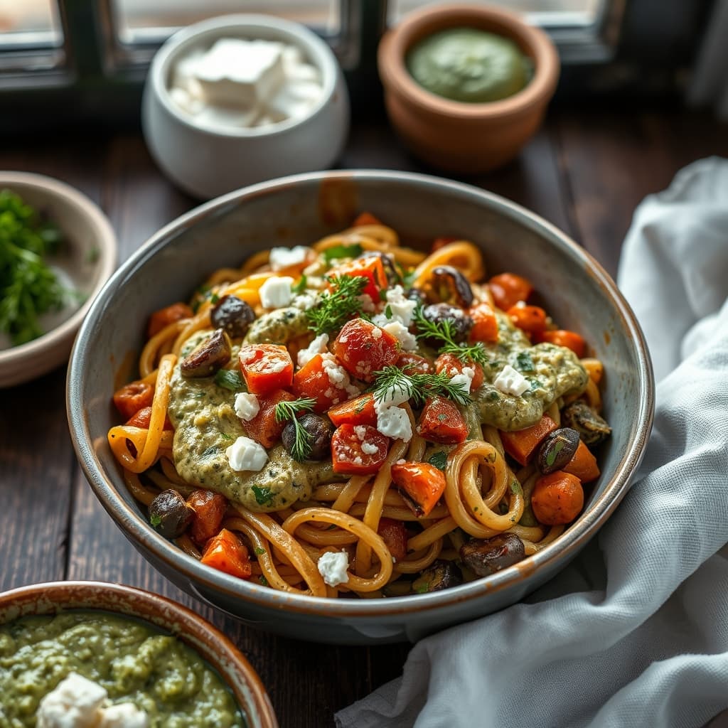 Dereotlu Sebzeli Tam Buğday Makarna tarifi görseli - 4 kişilik, 214 TL maliyet
