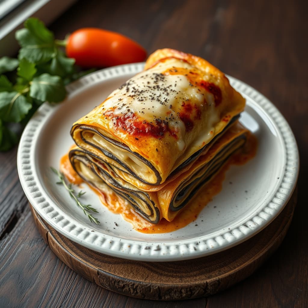 Patlıcanlı Rulo Lazanya tarifi görseli - 4 kişilik, 185 TL maliyet