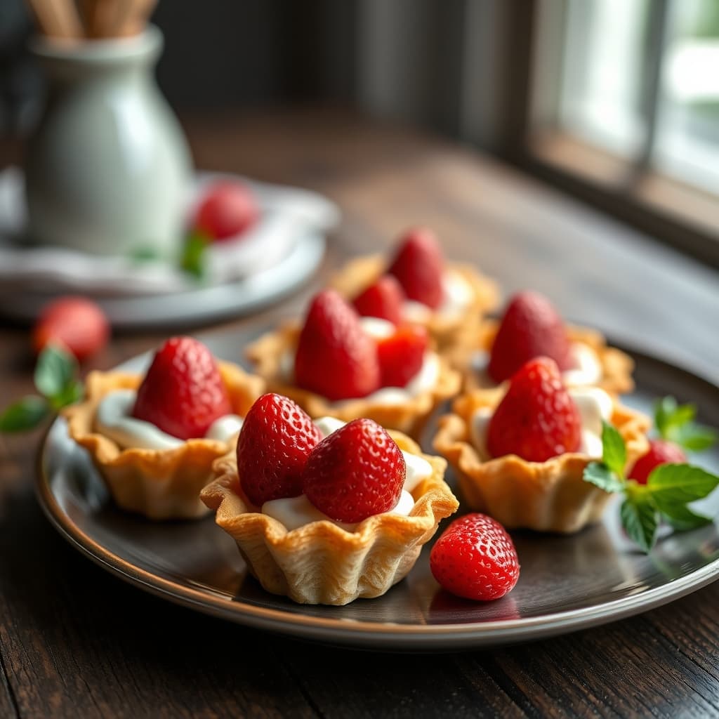 Çilekli Mini Tartolet tarifi görseli - 15 kişilik, 205 TL maliyet