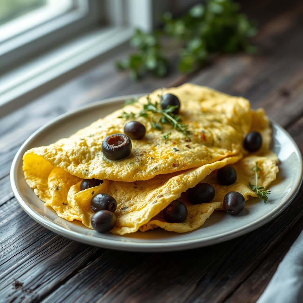 Zeytinli ve Otlu Omlet tarifi görseli - 1 kişilik, 60 TL maliyet