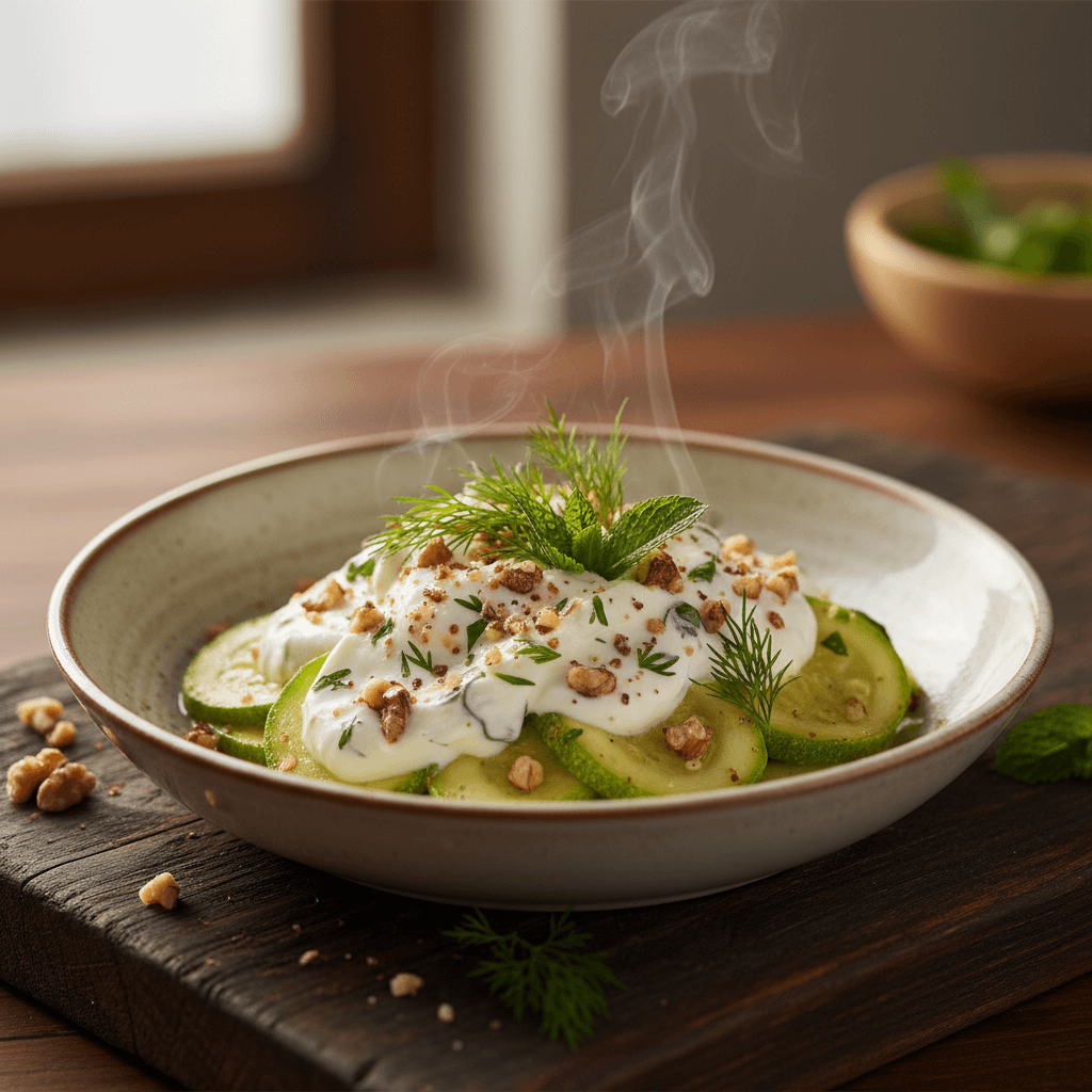 Yoğurtlu Kabak Salatası tarifi görseli - 2 kişilik, 85 TL maliyet