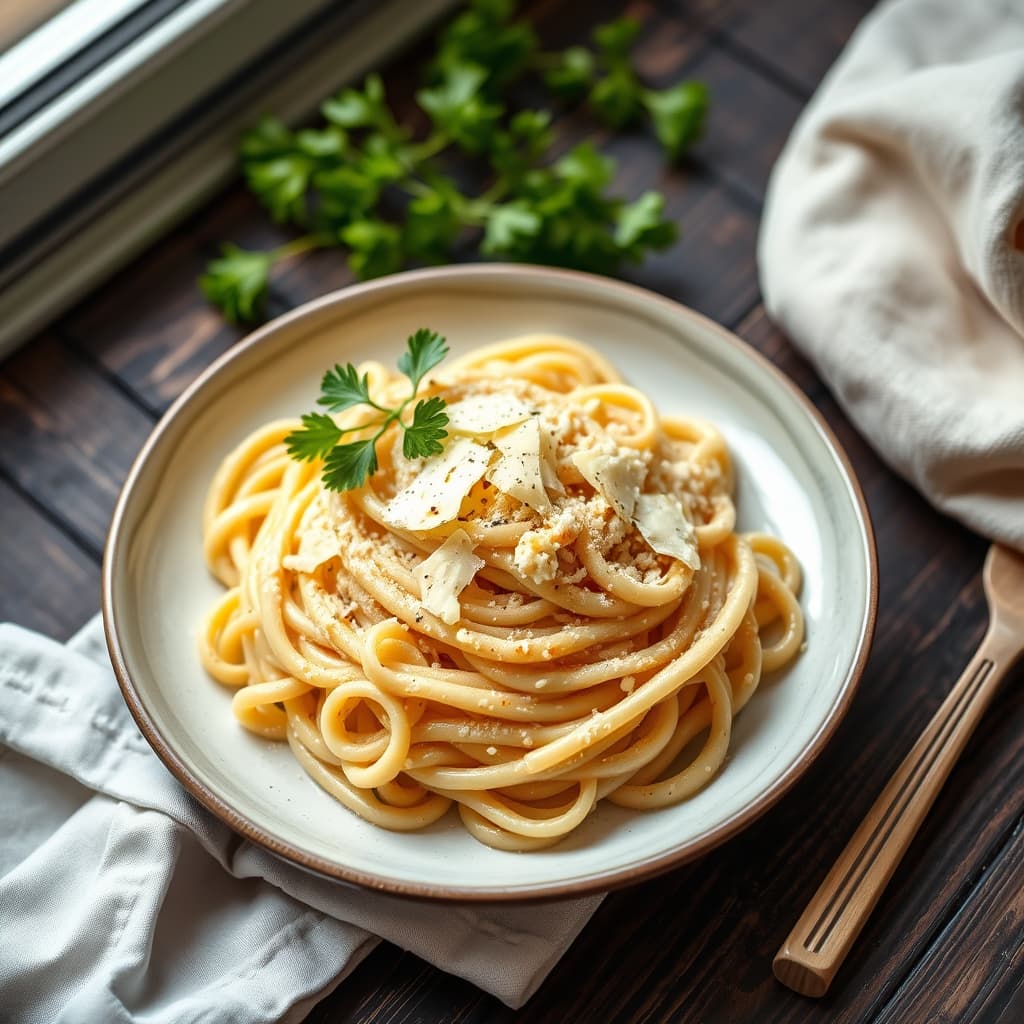 Fettucine Alfredo tarifi görseli - 4 kişilik, 365 TL maliyet