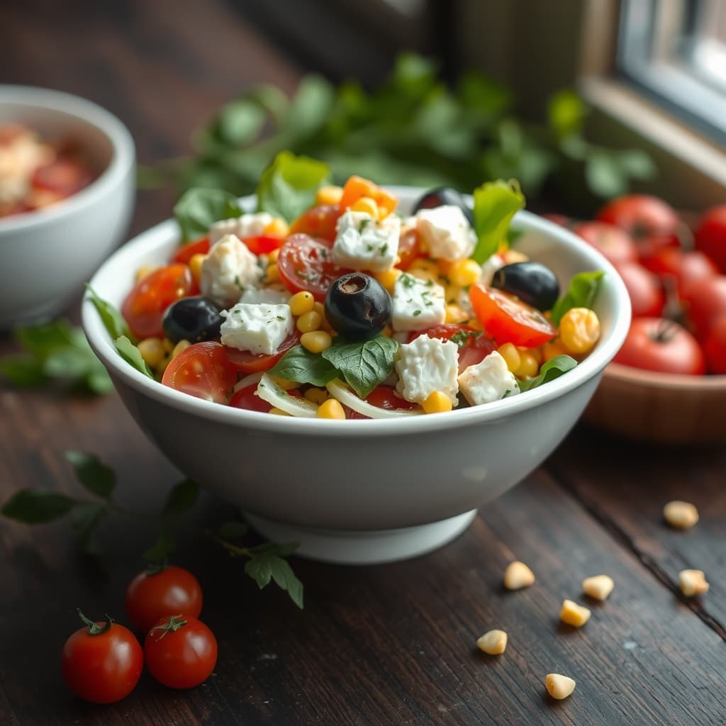 İtalyan Soslu Akdeniz Salatası tarifi görseli - 2 kişilik, 374 TL maliyet