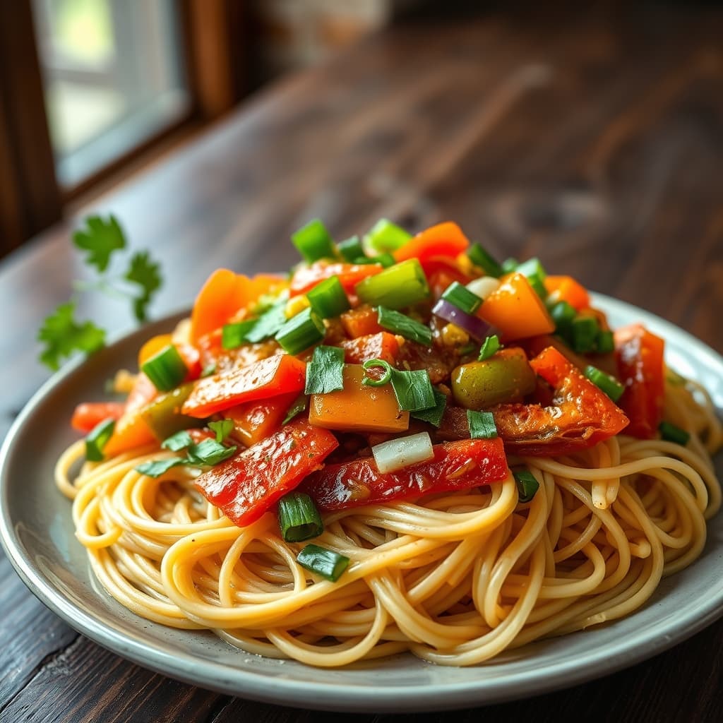 Sebzeli Noodle tarifi görseli - 4 kişilik, 98 TL maliyet