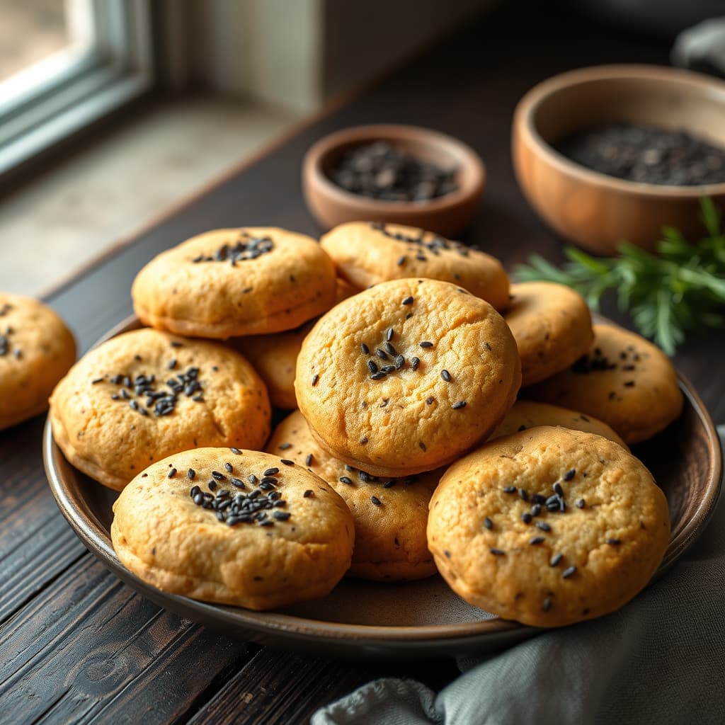 Çörek Otlu Susamlı Tuzlu Kurabiye tarifi görseli - 16 kişilik, 187 TL maliyet
