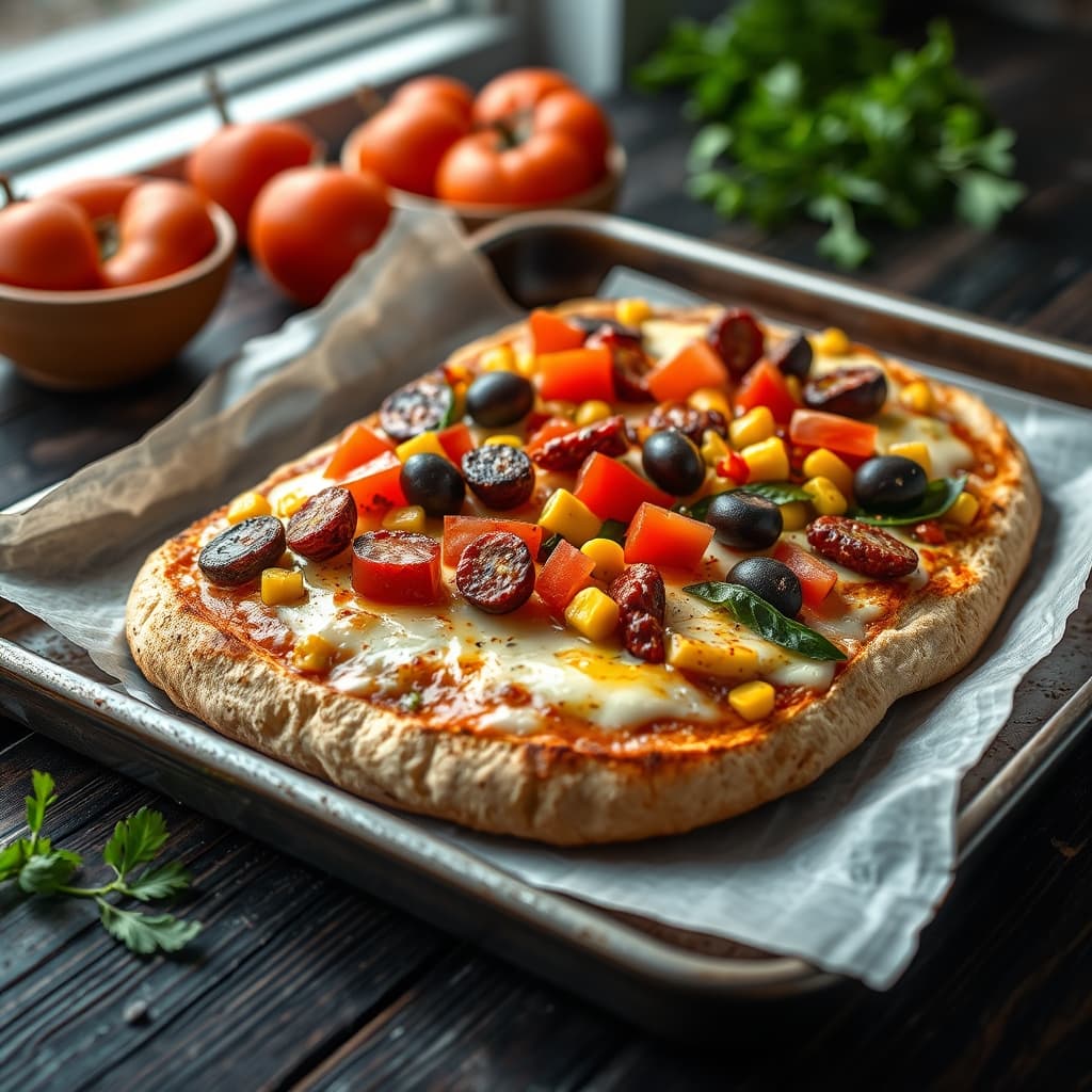 Kolay Ekmek Pizza tarifi görseli - 10 kişilik, 428 TL maliyet