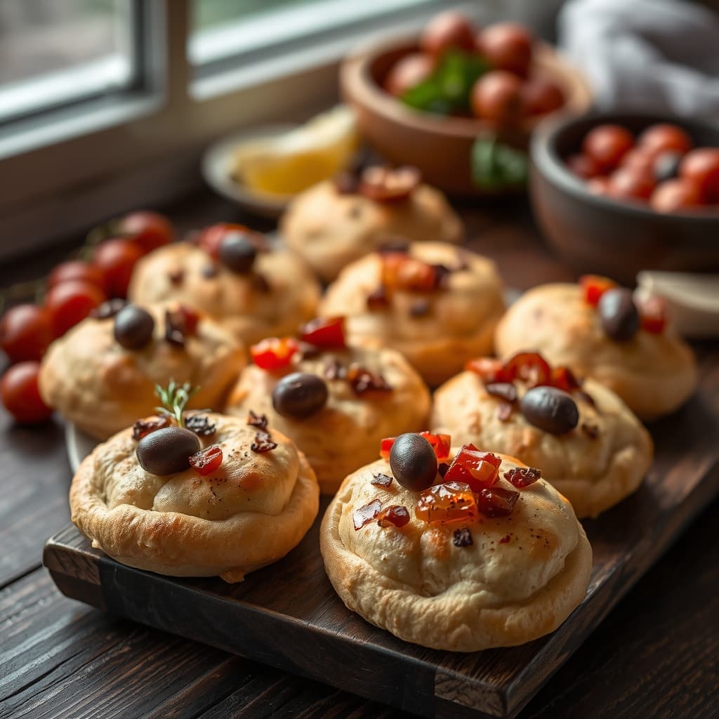 Mini Kuru Domatesli Zeytinli Ekmek tarifi görseli - 8 kişilik, 113 TL maliyet