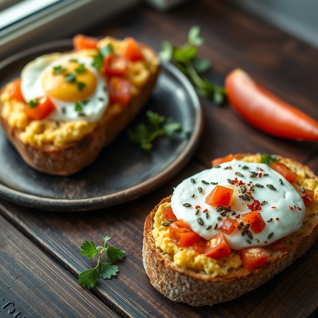 Labneli ve Yumurtalı Kızarmış Ekmek tarifi görseli - 1 kişilik, 22 TL maliyet