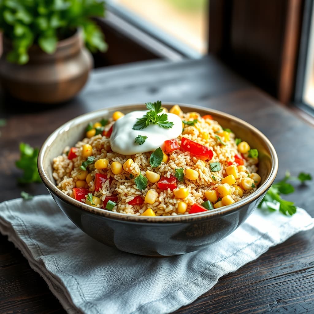 Yoğurtlu Garnitürlü Pirinç Salatası tarifi görseli - 1 kişilik, 19 TL maliyet