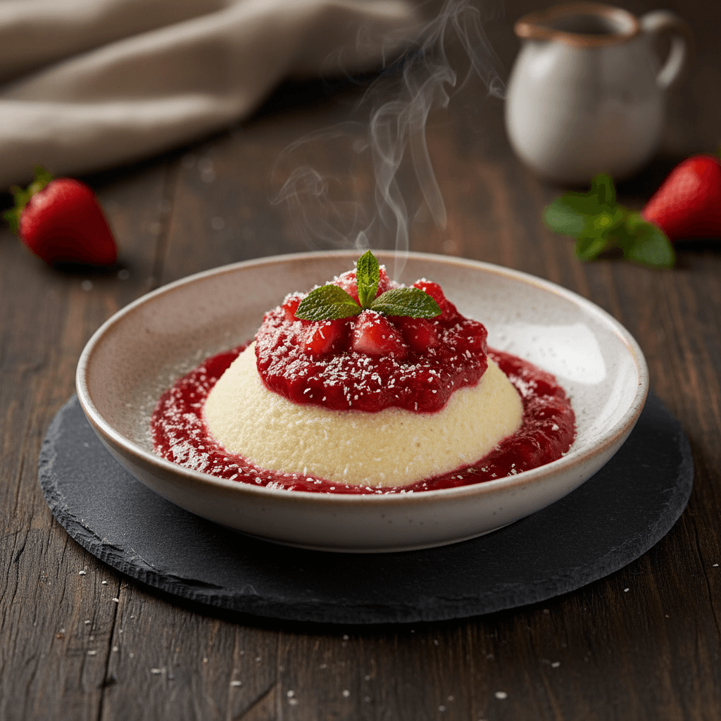 Çilekli İrmik Tatlısı tarifi görseli - 6 kişilik, 92 TL maliyet