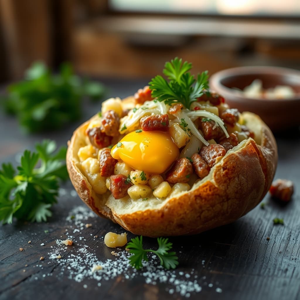 Kahvaltılık Kumpir tarifi görseli - 1 kişilik, 166 TL maliyet