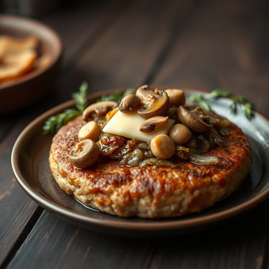 Mantar ve Kaşar Dolgulu Pasta Köfte tarifi görseli - 6 kişilik, 1135 TL maliyet
