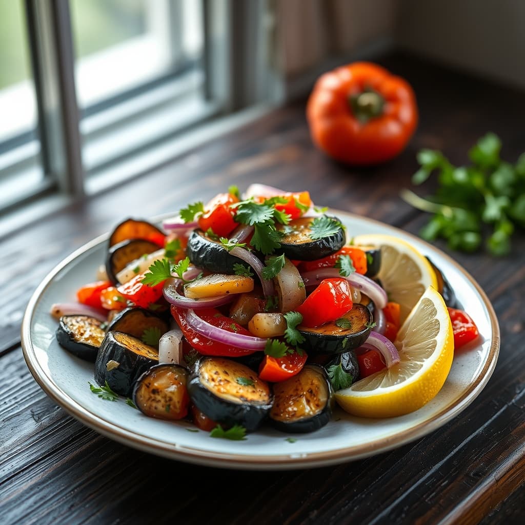 Közlenmiş Patlıcan Salatası tarifi görseli - 4 kişilik, 56 TL maliyet
