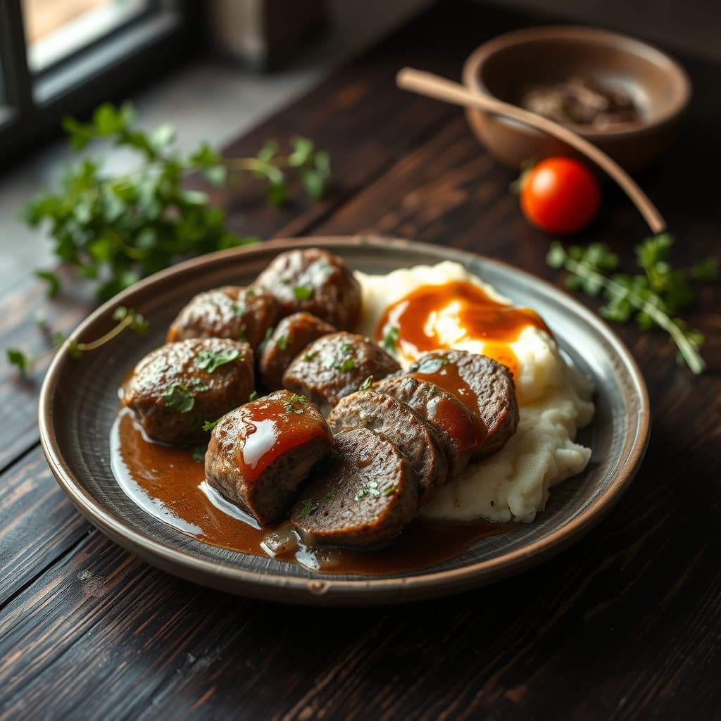 Püreli Rosto Köfte tarifi görseli - 5 kişilik, 710 TL maliyet