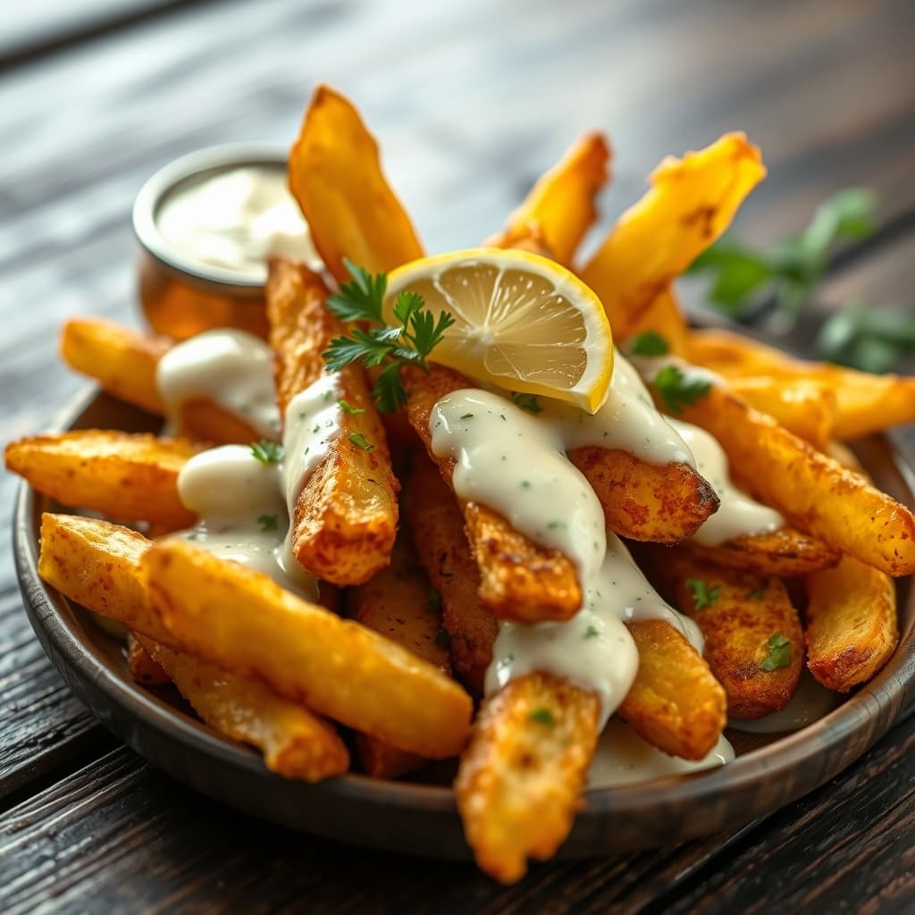 Peynir Soslu Patates Kızartması tarifi görseli - 2 kişilik, 330 TL maliyet