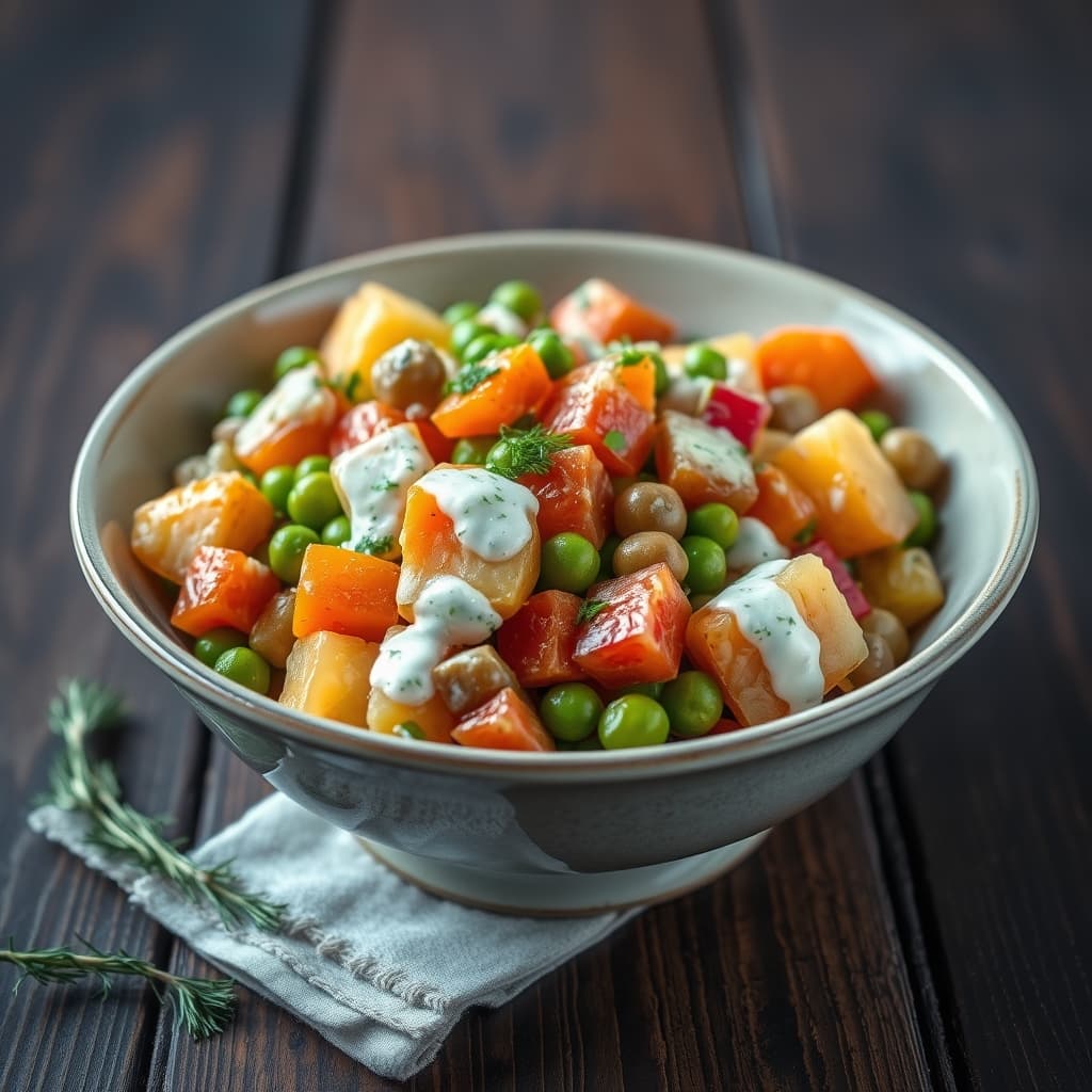 Bebek Patatesli Süzme Soslu Salata tarifi görseli - 4 kişilik, 243 TL maliyet
