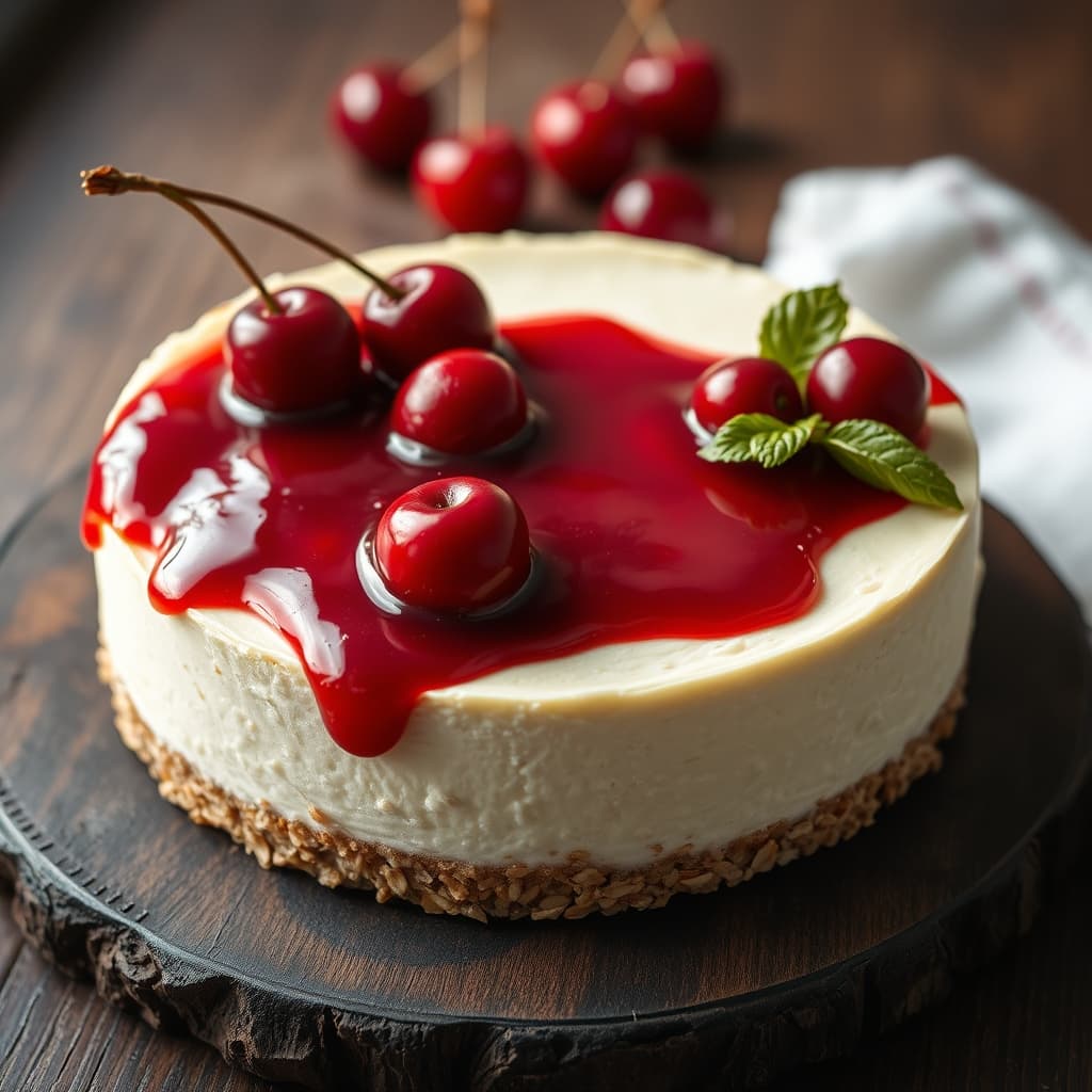 Vişneli Raw Cheesecake tarifi görseli - 6 kişilik, 344 TL maliyet