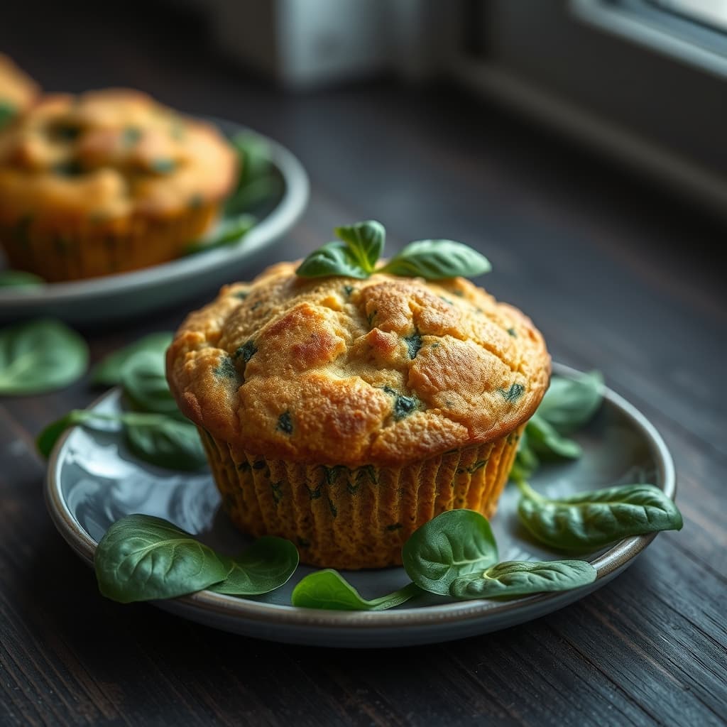 Ispanaklı Tuzlu Muffin tarifi görseli - 8 kişilik, 172 TL maliyet
