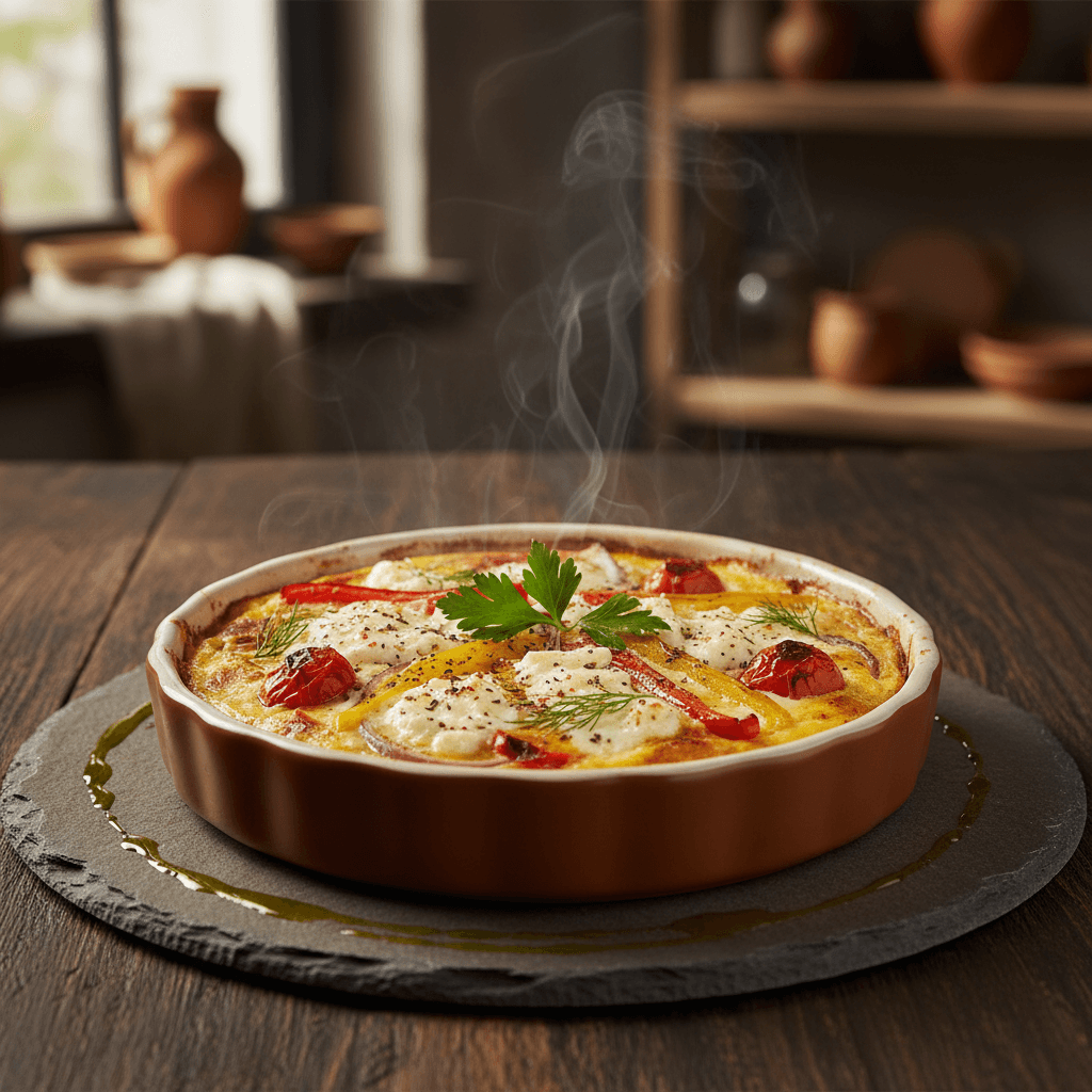 Fırında Tulum Peynirli Omlet tarifi görseli - 2 kişilik, 341 TL maliyet