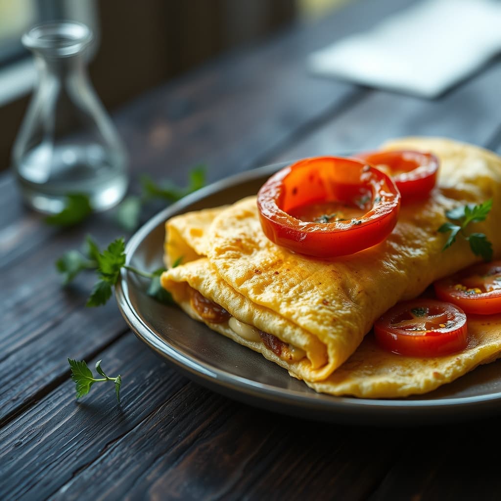 Domatesli Omlet tarifi görseli - 1 kişilik, 26 TL maliyet