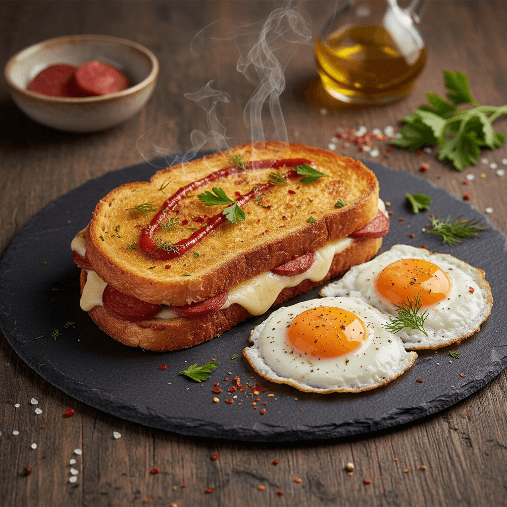Tavada Yumurtalı Tost tarifi görseli - 2 kişilik 326 TL