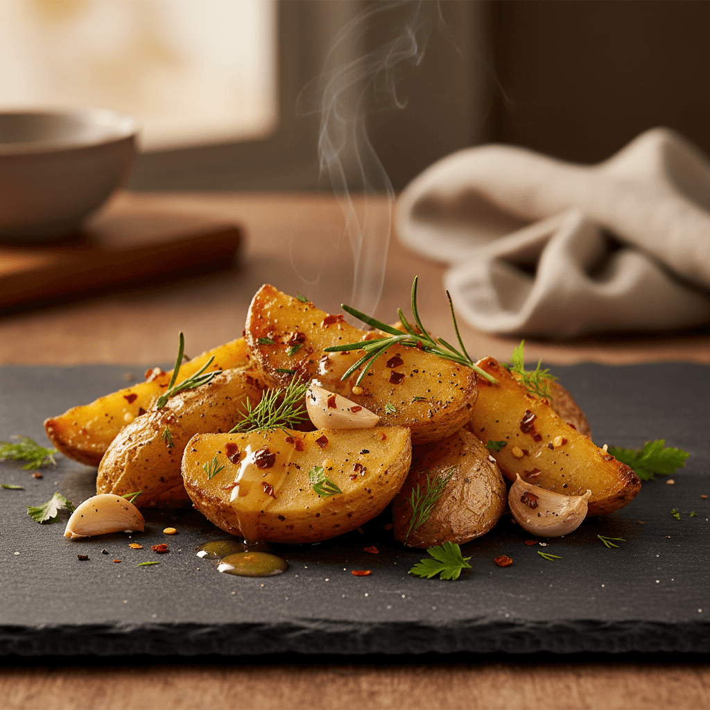 Biberiyeli Sarımsaklı Fırın Patates tarifi görseli - 2 kişilik, 95 TL maliyet