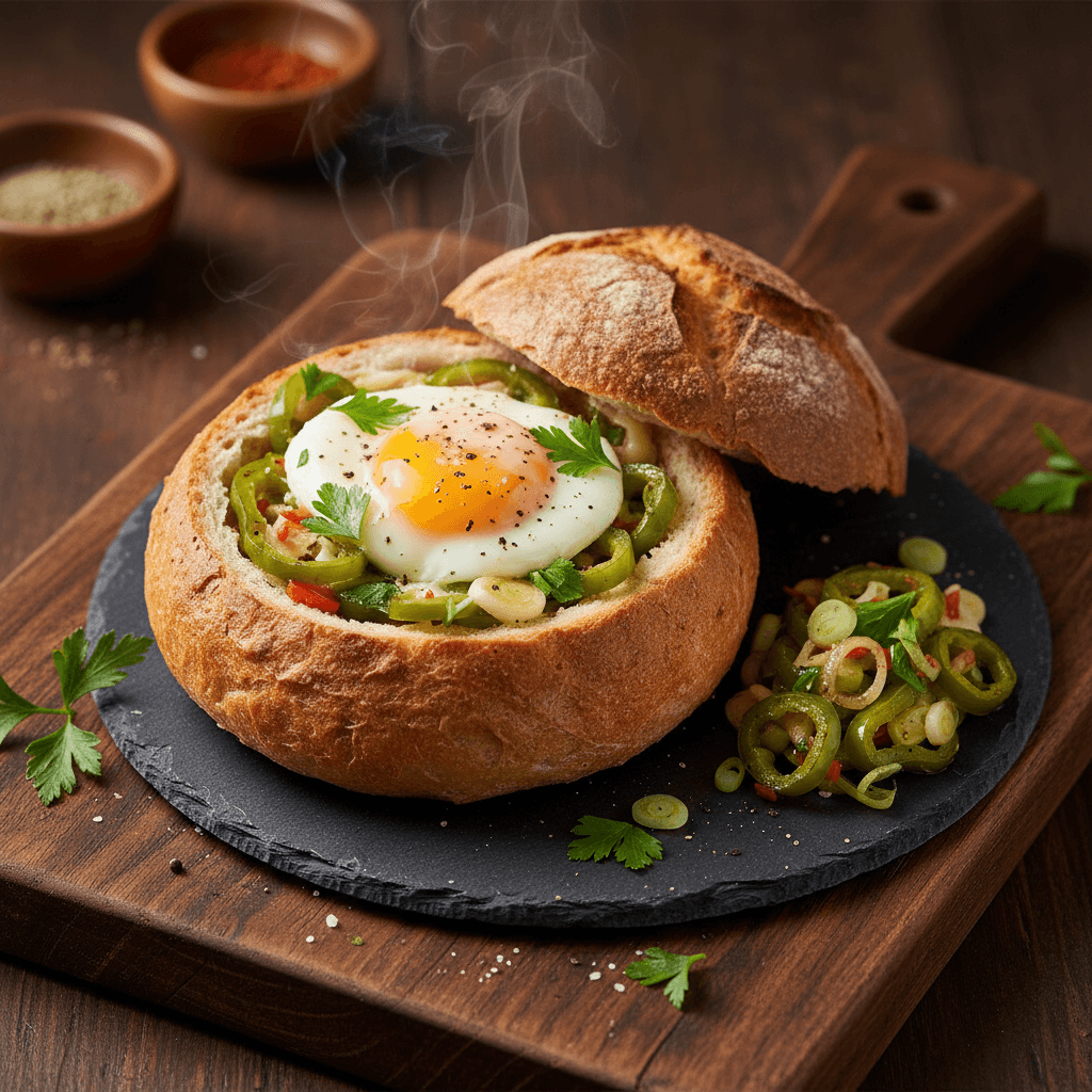 Ekmek Çanağında Yumurta tarifi görseli - 3 kişilik, 212 TL maliyet