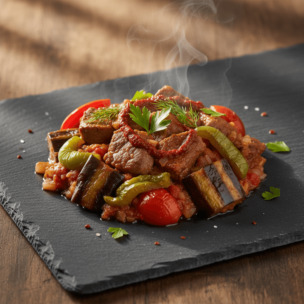 Etli Patlıcan Yemeği tarifi görseli - 4 kişilik, 398 TL maliyet