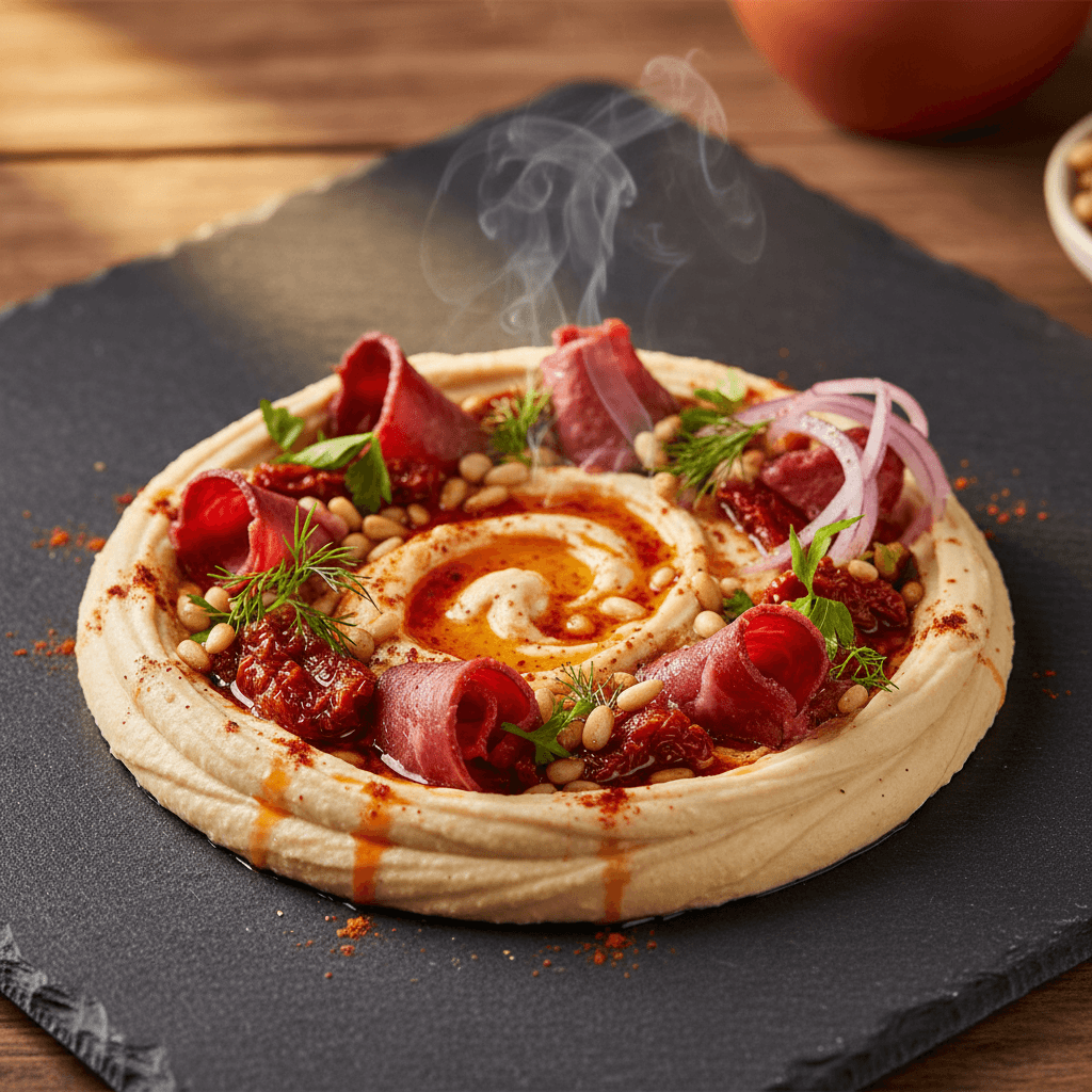 Pastırmalı Humus tarifi görseli - 6 kişilik, 474 TL maliyet