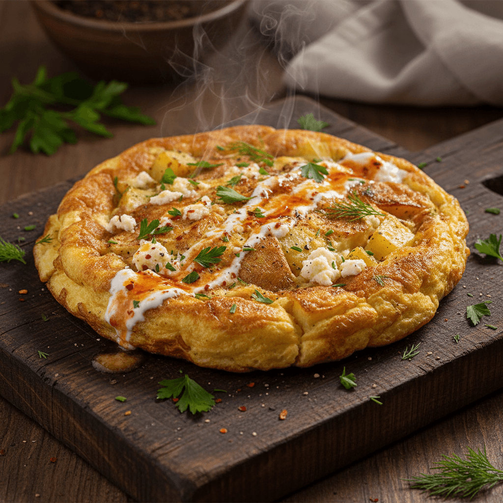 Patatesli Börek Omlet tarifi görseli - 1 kişilik, 96 TL maliyet