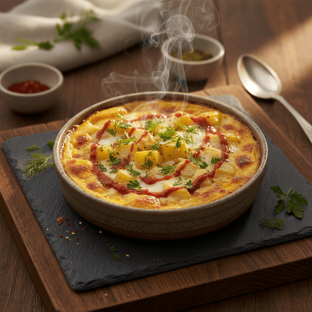 Fırında Patatesli Yumurta tarifi görseli - 2 kişilik, 73 TL maliyet