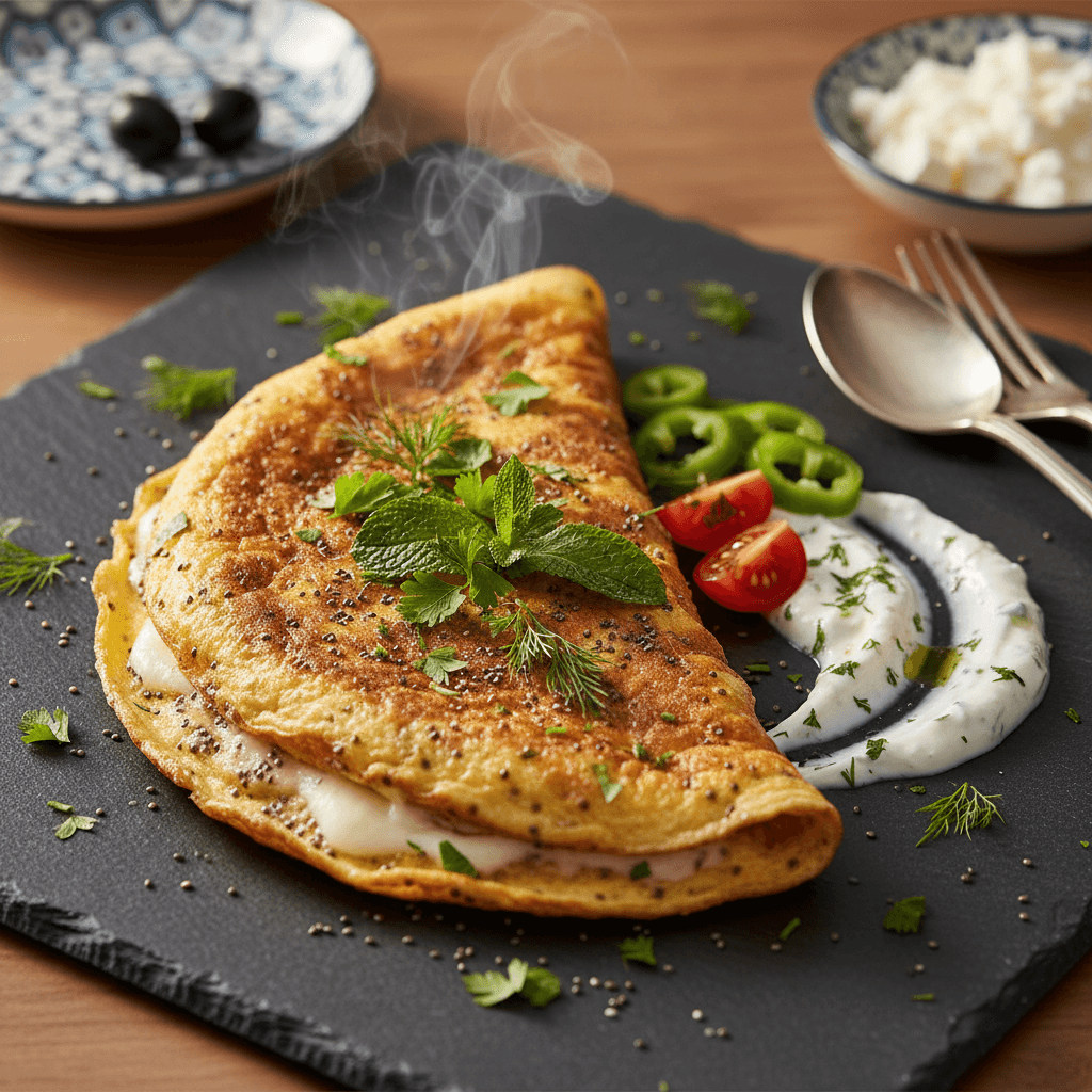 Chia Tohumlu Peynirli Omlet tarifi görseli - 1 kişilik, 139 TL maliyet