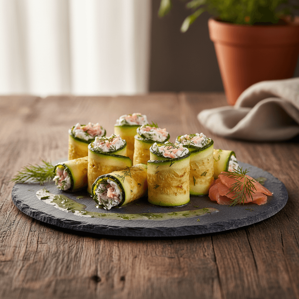 Füme Somonlu Kabak Ruloları tarifi görseli - 6 kişilik, 590 TL maliyet