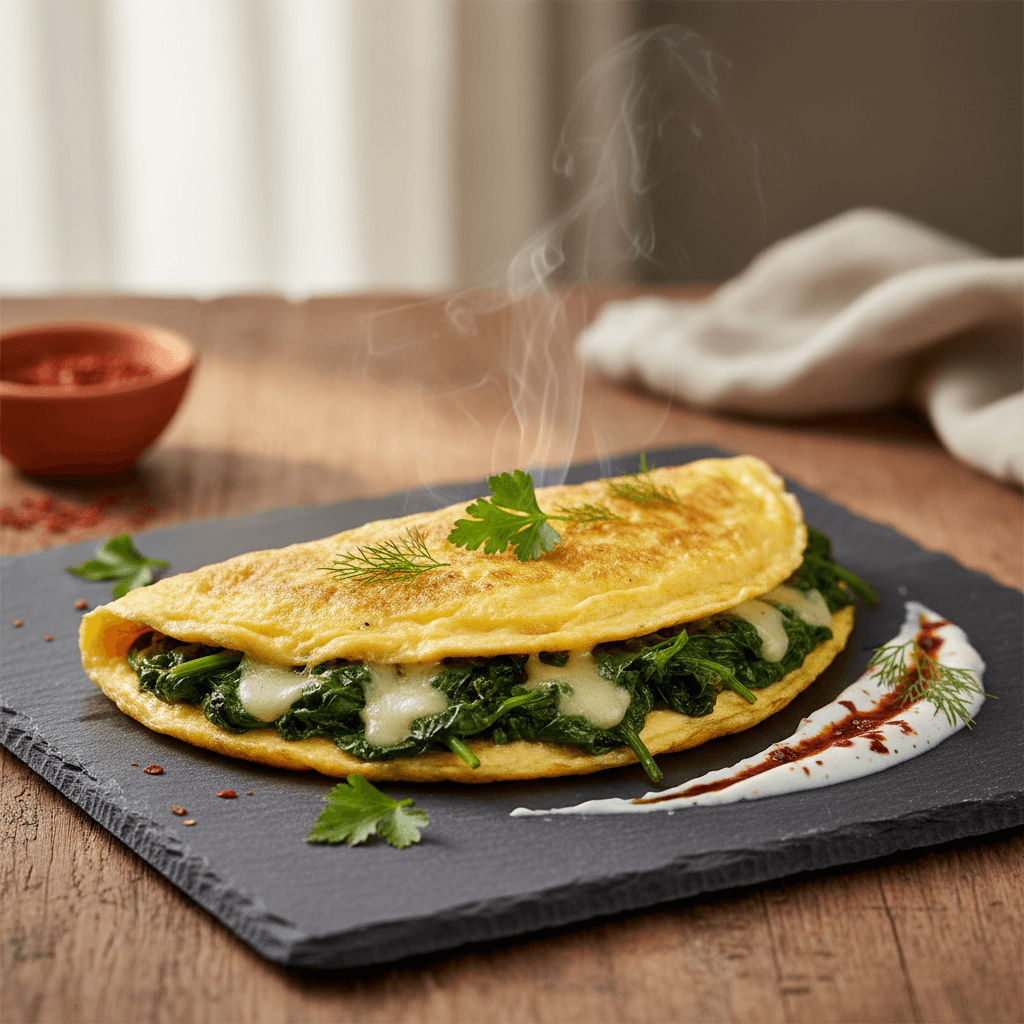 Ispanaklı Omlet tarifi görseli - 1 kişilik, 68 TL maliyet