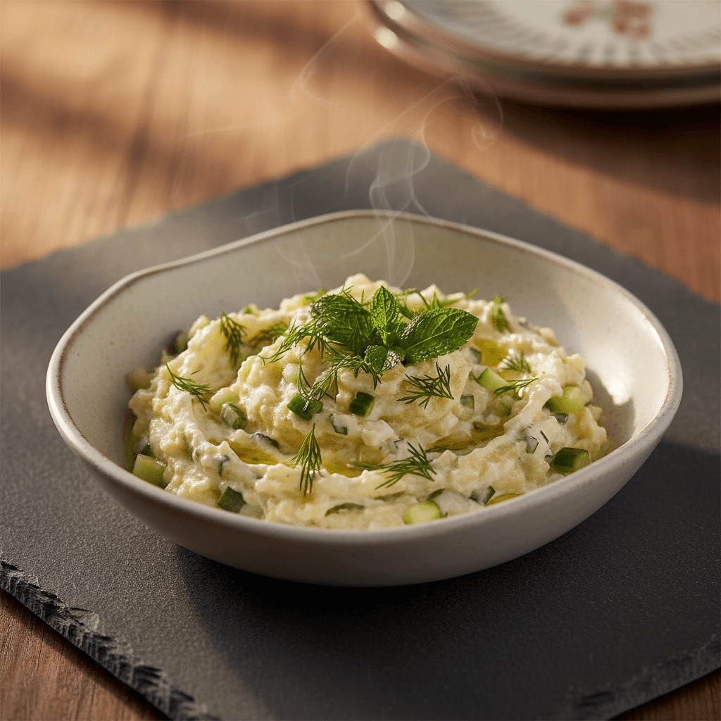 Salatalıklı Patatesli Meze tarifi görseli - 4 kişilik, 75 TL maliyet