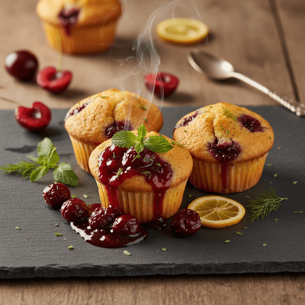 Vişne Dolgulu Limonlu Muffin tarifi görseli - 12 kişilik, 328 TL maliyet