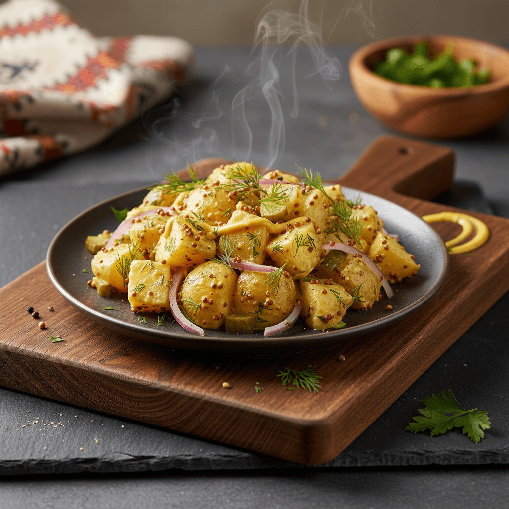 Hardal Soslu Patates Salatası tarifi görseli - 4 kişilik, 92 TL maliyet