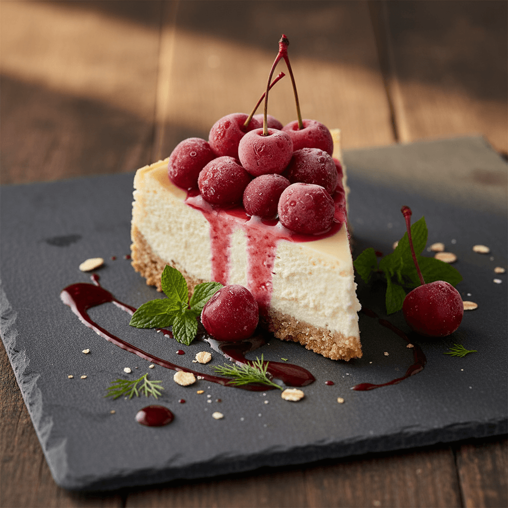 Vişneli Cheesecake tarifi görseli - 10 kişilik, 470 TL maliyet