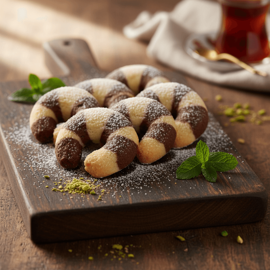 İki Renkli Rulo Kurabiye tarifi görseli - 12 kişilik, 114 TL maliyet