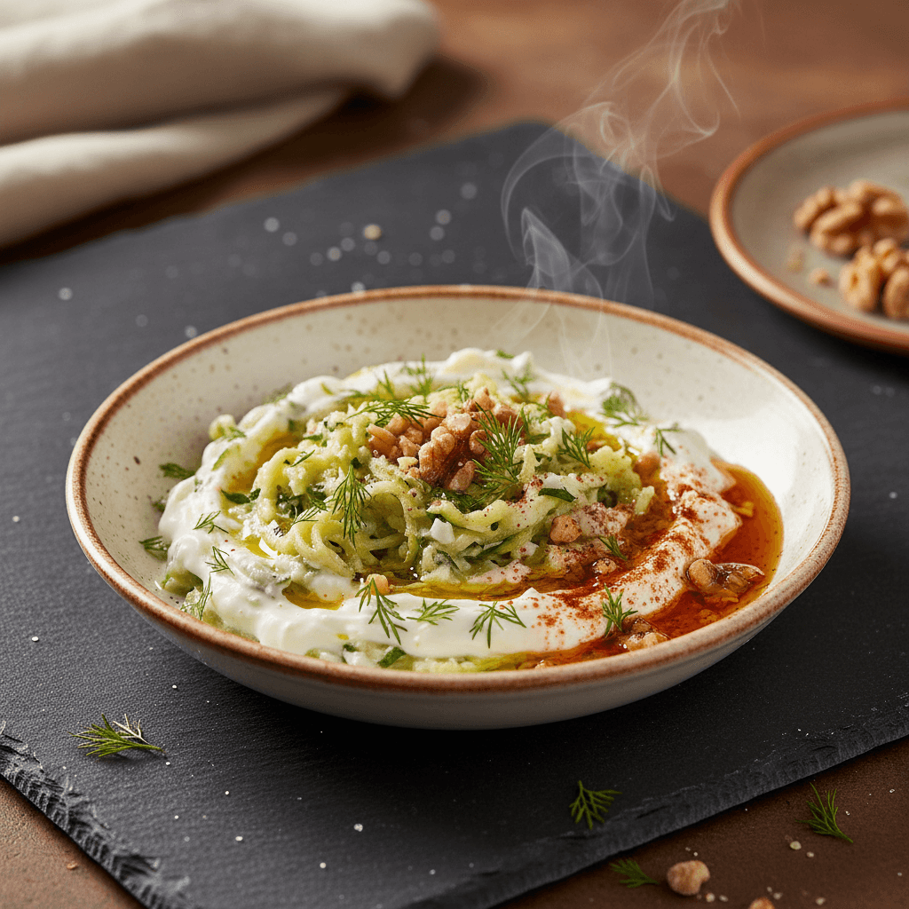 Kabaklı Yoğurt Mezesi tarifi görseli - 2 kişilik, 62 TL maliyet