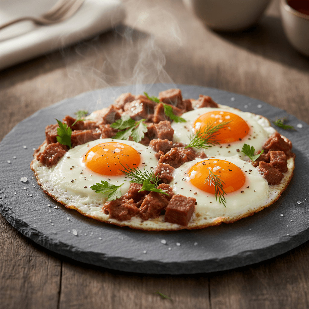 Kavurmalı Yumurta tarifi görseli - 2 kişilik, 511 TL maliyet