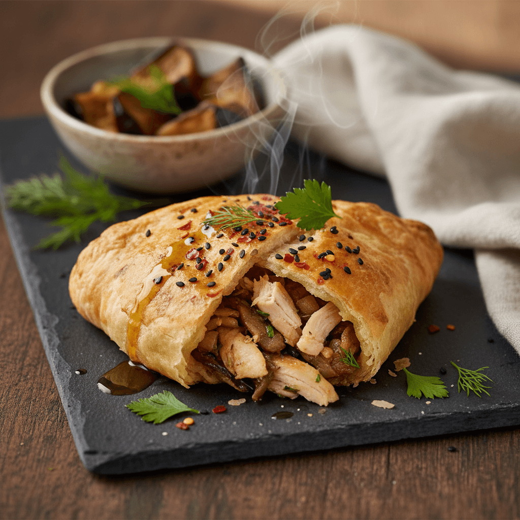 Közlenmiş Patlıcanlı ve Tavuklu Poğaça tarifi görseli - 4 kişilik, 182 TL maliyet