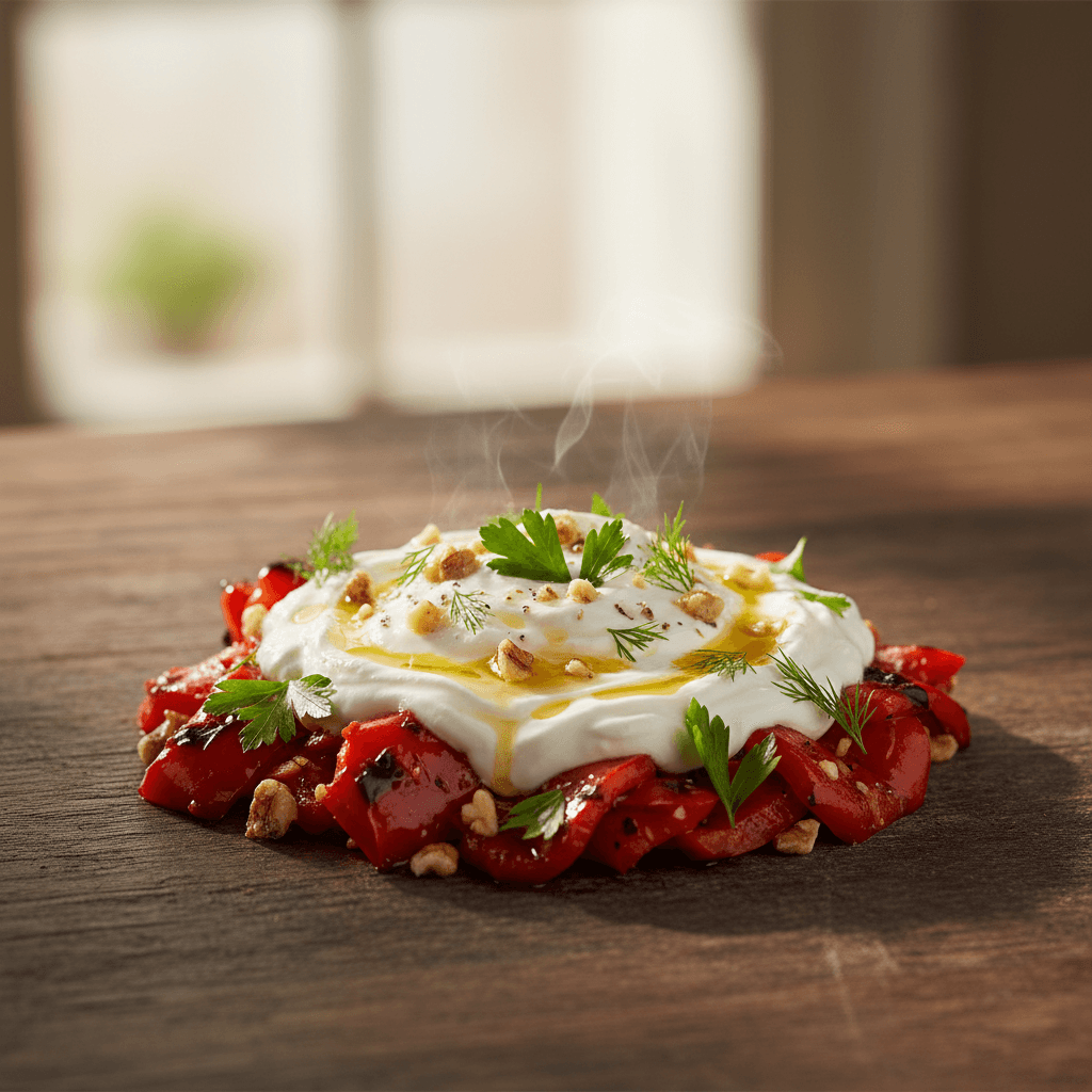 Yoğurtlu Közlenmiş Biber Salatası tarifi görseli - 2 kişilik, 58 TL maliyet