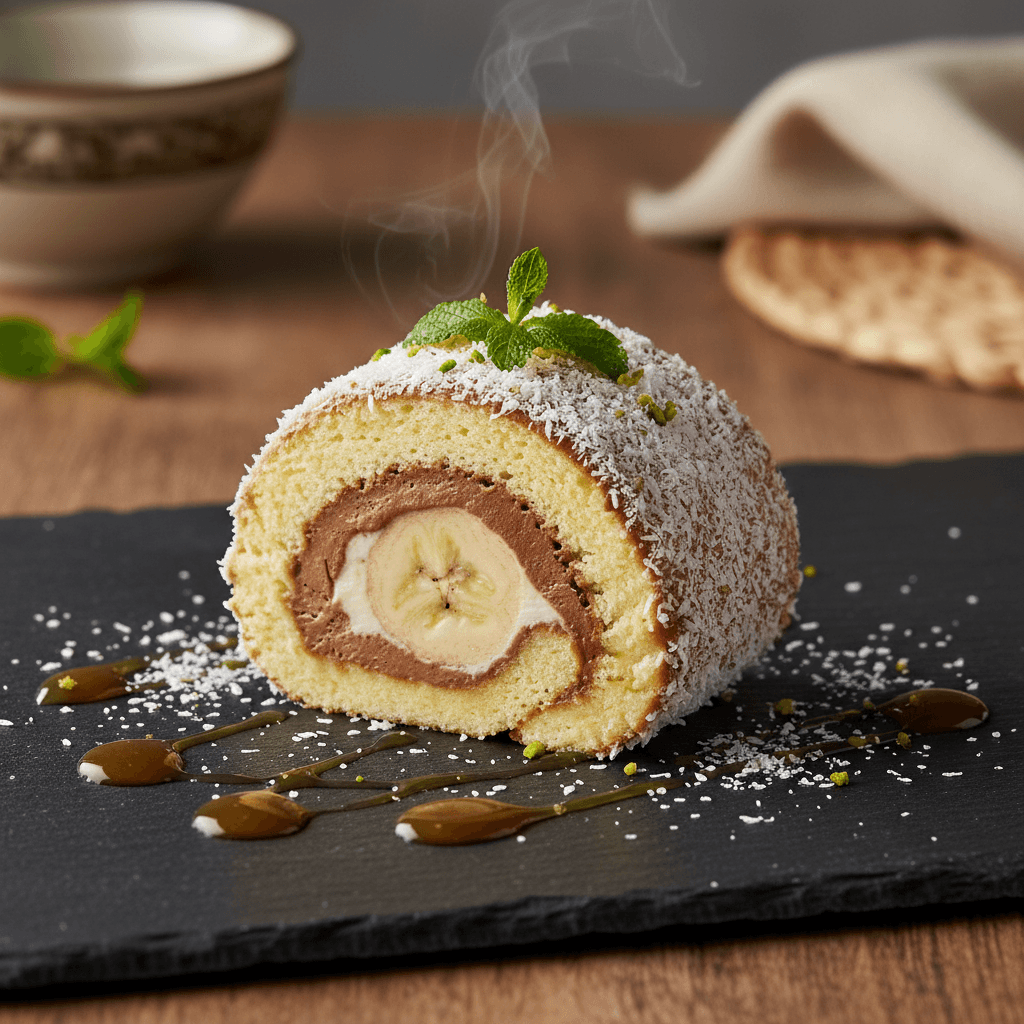 İrmikli Muzlu Rulo Pasta tarifi görseli - 6 kişilik, 71 TL maliyet