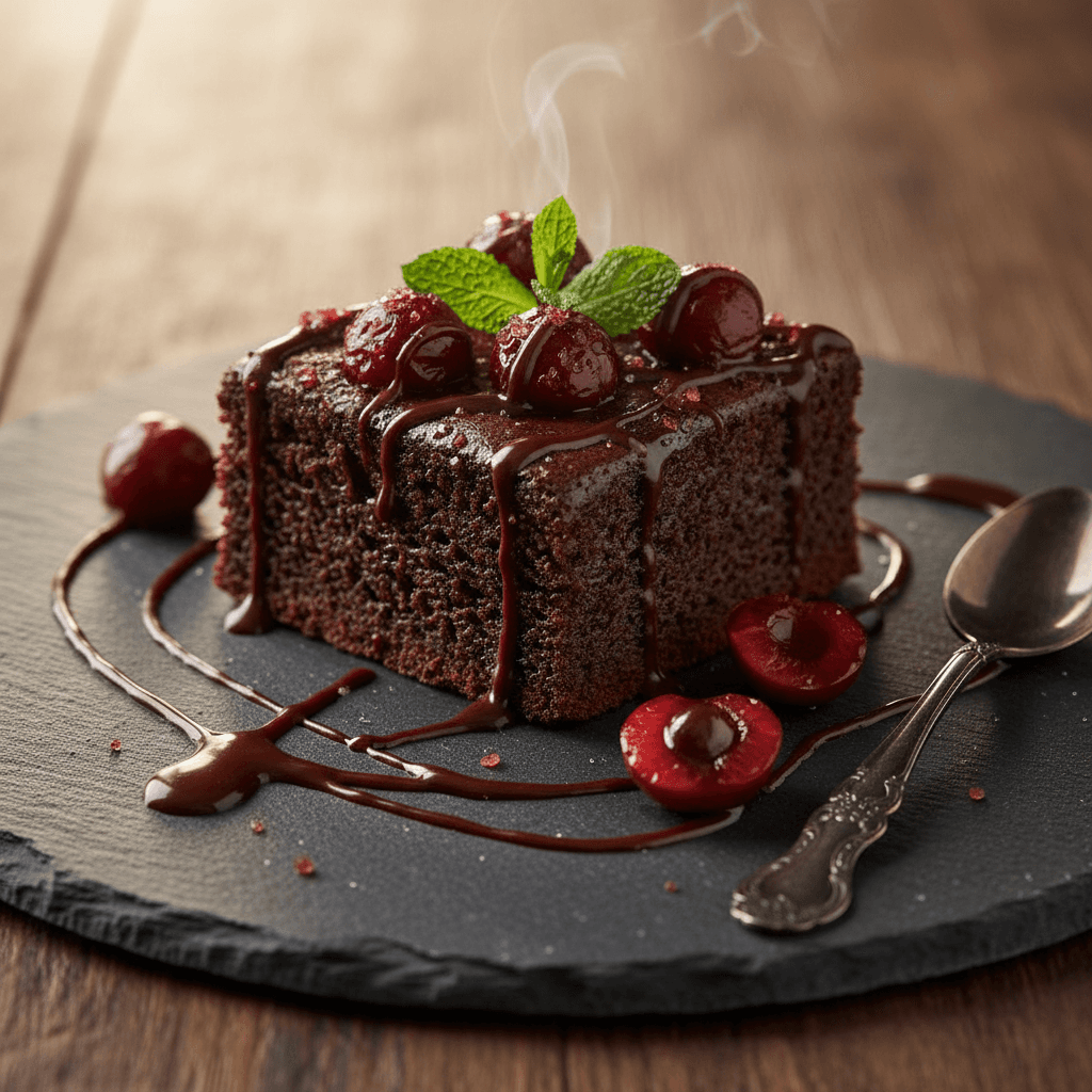 Vişneli Islak Brownie tarifi görseli - 9 kişilik, 361 TL maliyet
