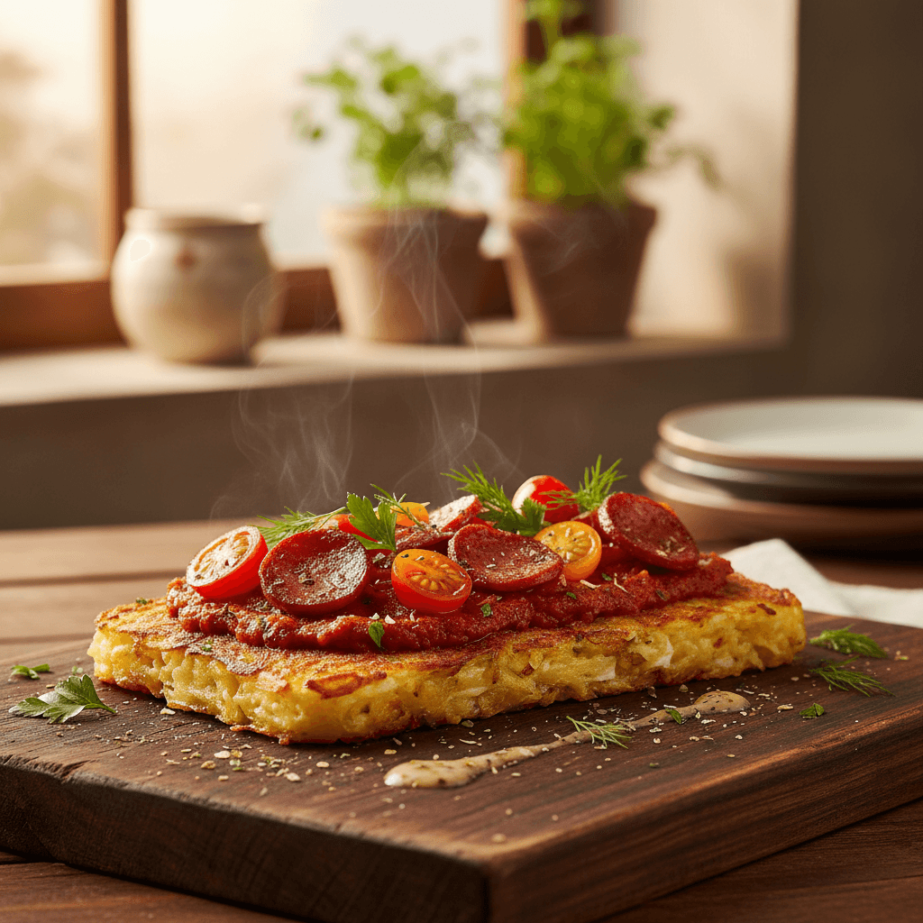 Patatesli Sucuklu Açık Tost tarifi görseli - 2 kişilik, 530 TL maliyet