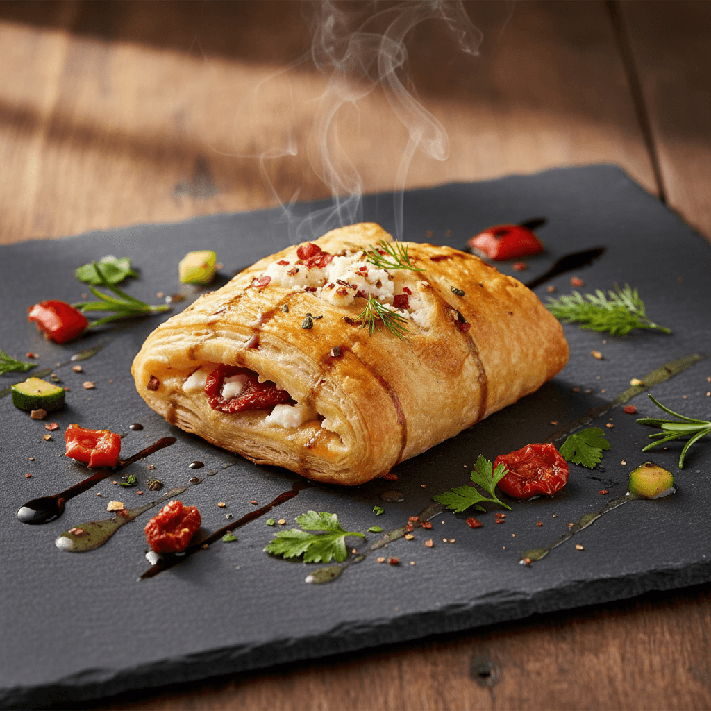 Kurutulmuş Domatesli Tulum Peynirli Milföy tarifi görseli - 6 kişilik, 232 TL maliyet